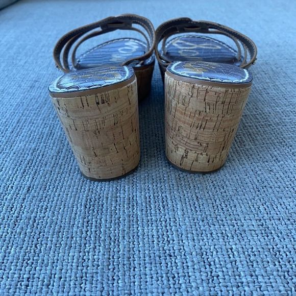 Sam Edelman Rolita Wedge Sandal Size 9.5 Nude and Cork NWOT - Picture 5 of 7